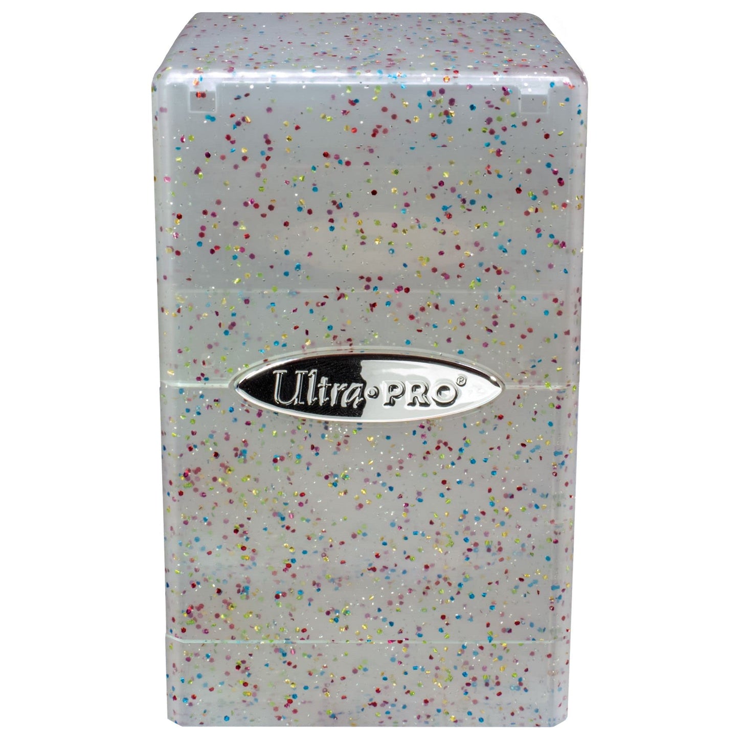 Ultra Pro - Satin Tower 100+ Card Deck Box (Glitter Crystal) - Protect Your Gaming Cards, Sports Cards or Collectible Cards In Stylish Glitter Deck