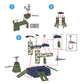 47 Pieces Military Base Set, Army Men Playset with Vehicles Accessories,Soldier Army Men and Play Map,Mini Army Toy Tank,Warplane,Helicopter Playset