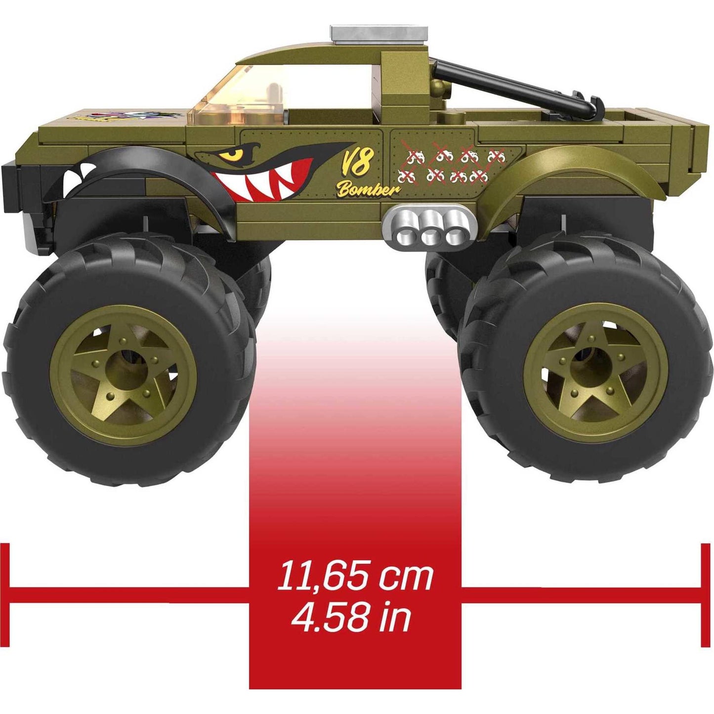 Mega Hot Wheels V8 Bomber Monster Truck Building Set with 86 Pieces