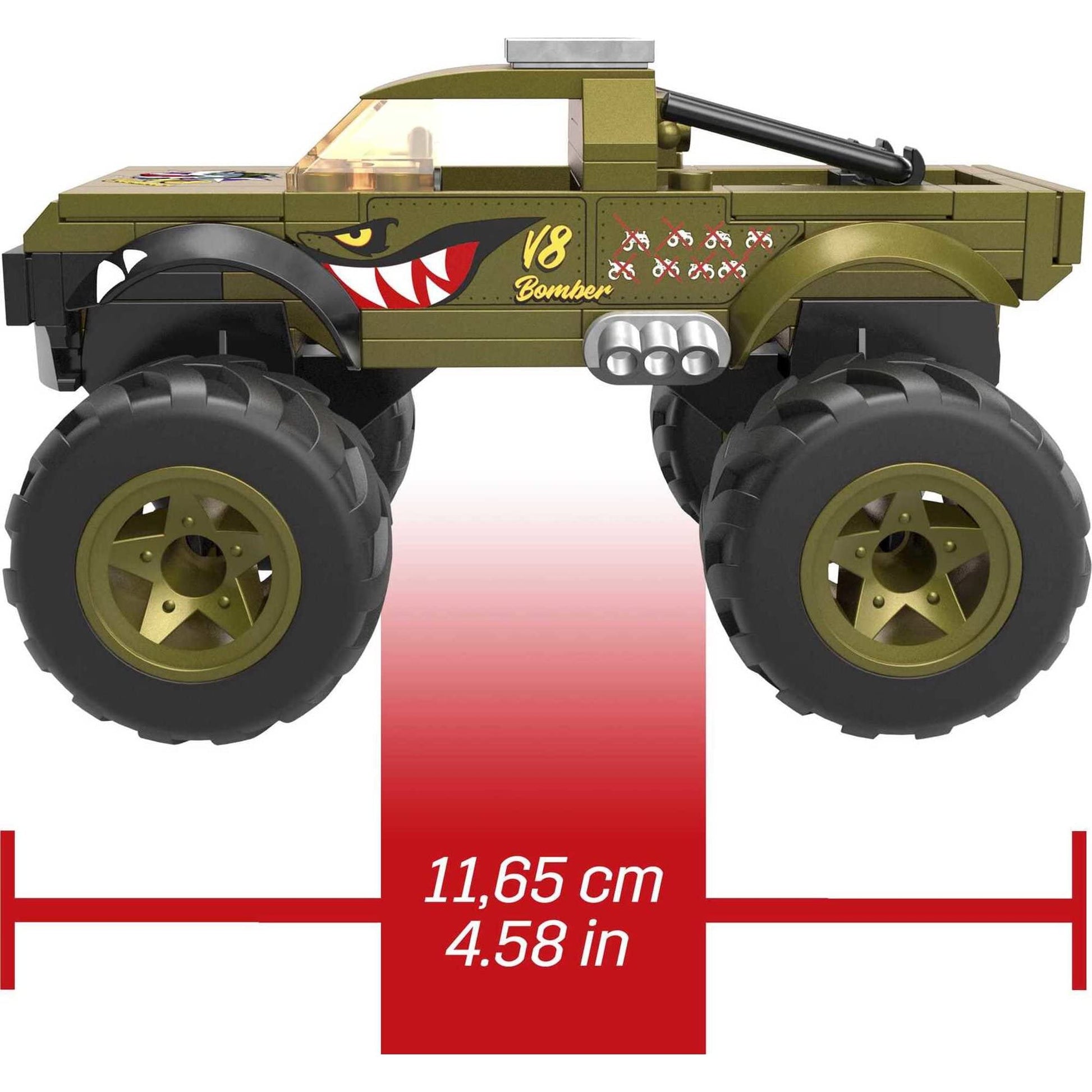 Mega Hot Wheels V8 Bomber Monster Truck Building Set with 86 Pieces