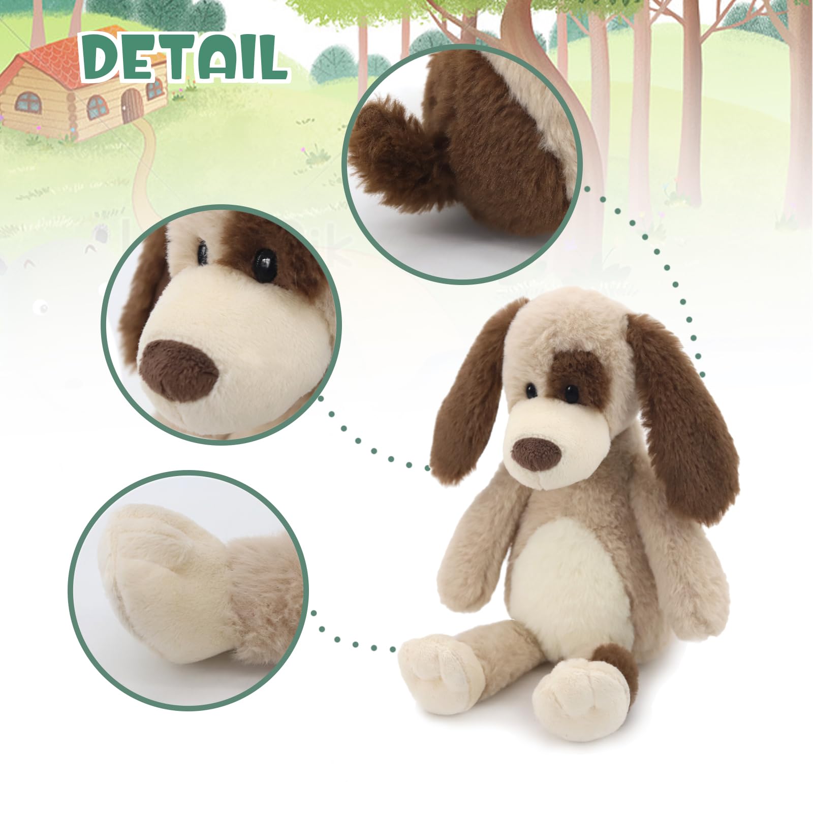 JamieCare 12'' Dog Stuffed Animals Doll Machine Washable Poodle Puppy Fluffy Assorted Plush Toys for Kids Themed Party Favors Gift