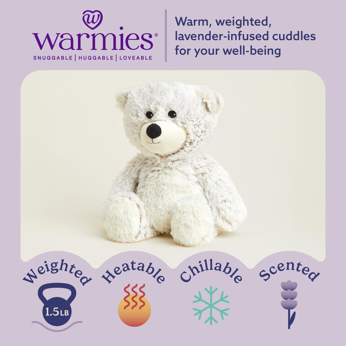Warmies Marshmallow Bear Plush, 1 EA