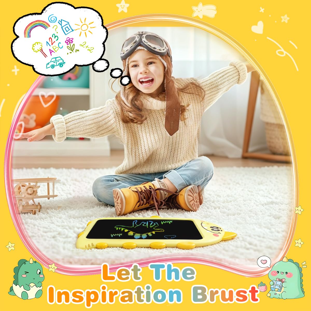 LCD Drawing Tablet for Toddlers, Mess-Free Drawing Pad Ages 2-5