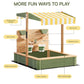 ROBOTIME Kids Wooden Sandbox with Canopy, Cover & Sand Play Accessories