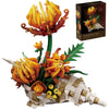 JYLWSMHMU Chrysanthemum Conch Building Blocks Set Artificial Flower Botanical Display Kit Creative DIY Desk Decor Unique Gift for Adults Women Home