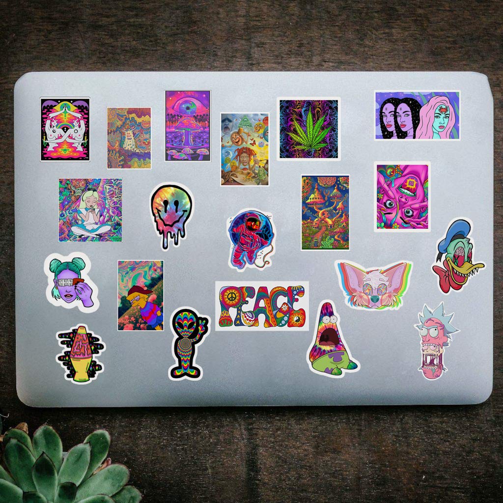 Stickers 50pcs Packs - Supreme Stoner Sticker - Cool Hippie Skater Random Thrasher Decals, Dope 90s Stikers for Helmet - Graffiti Sticker Lot 100%