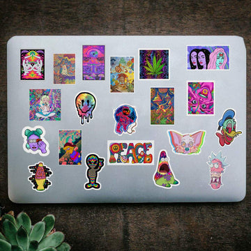 Stickers 50pcs Packs - Supreme Stoner Sticker - Cool Hippie Skater Random Thrasher Decals, Dope 90s Stikers for Helmet - Graffiti Sticker Lot 100%