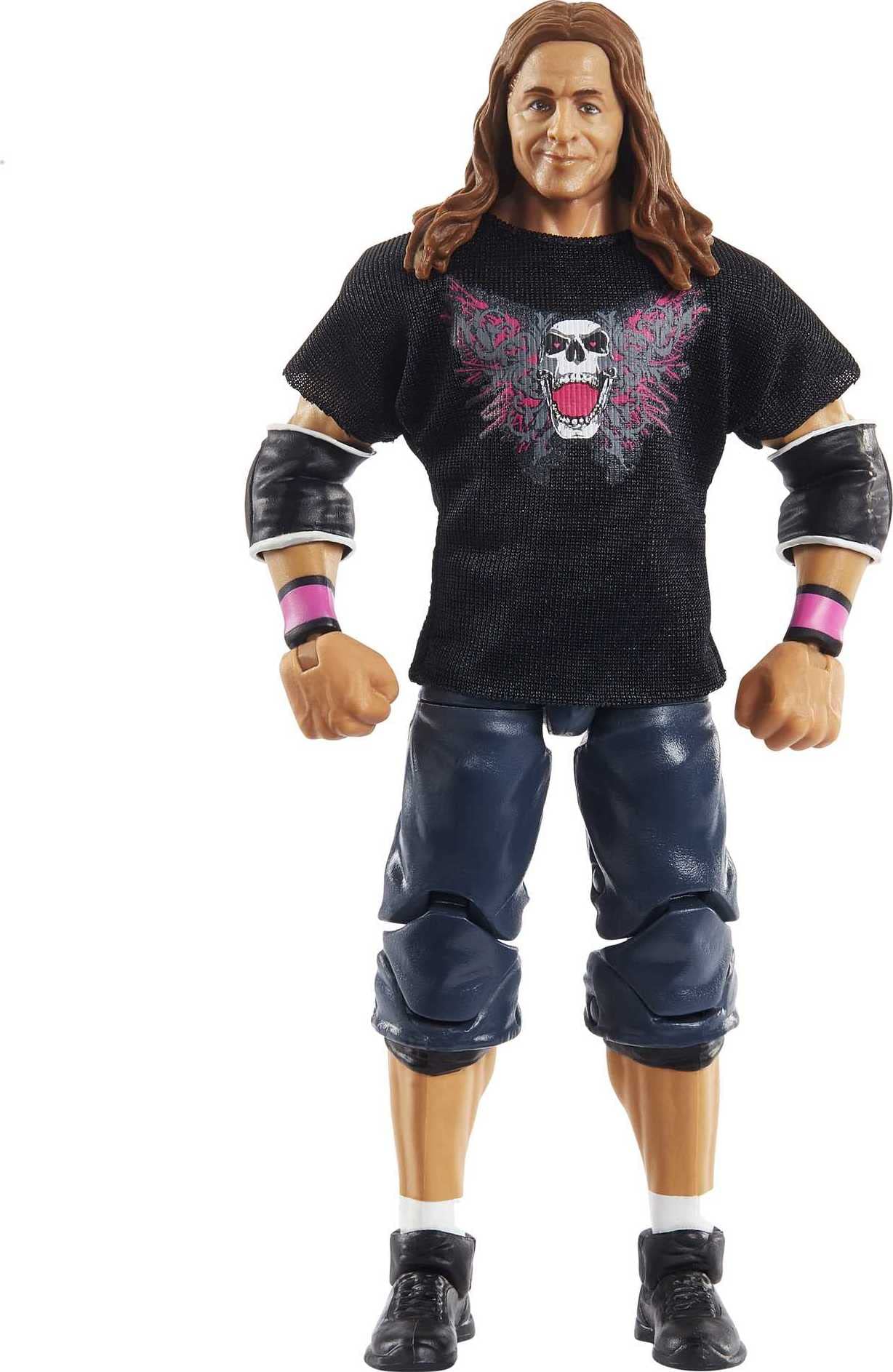 Mattel Bret “Hit Man” Hart WrestleMania Action Figure with entrance shirt & Vince McMahon Build-A-Figure Pieces, 6-in Posable Collectible Gift