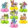 Singing Monsters Party Decorations Honeycomb Centerpiece, 7 Pieces Music Game 3D Double Side Cake Toppers Table Centerpieces, Monsters Photo Backdrop