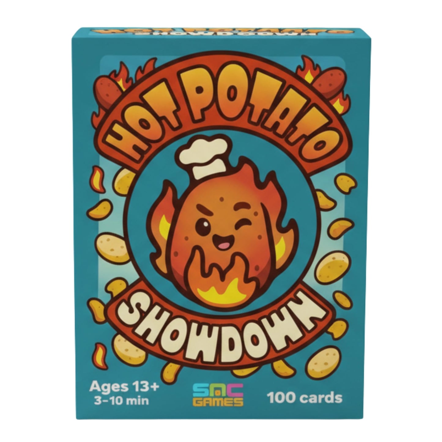 SNC Games Hot Potato Showdown - Fast Party Card Game | 3-8 Players, Ages 13+, 2-10 Minutes | Draw, Dodge & Dueling Potatoes | Easy Family Game Night