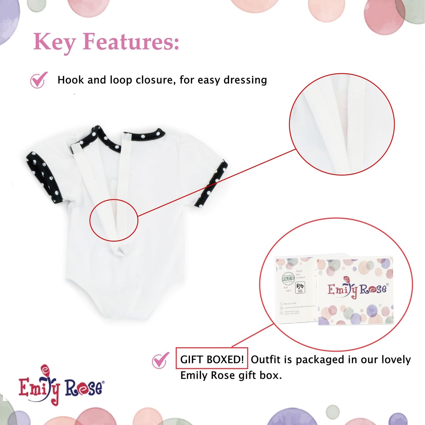 Emily Rose 18" Doll 3PC Orange & Black Unicorn Tutu Costume Set with Headband | Compatible with American Girl & Our Generation Dolls | Gift Boxed |