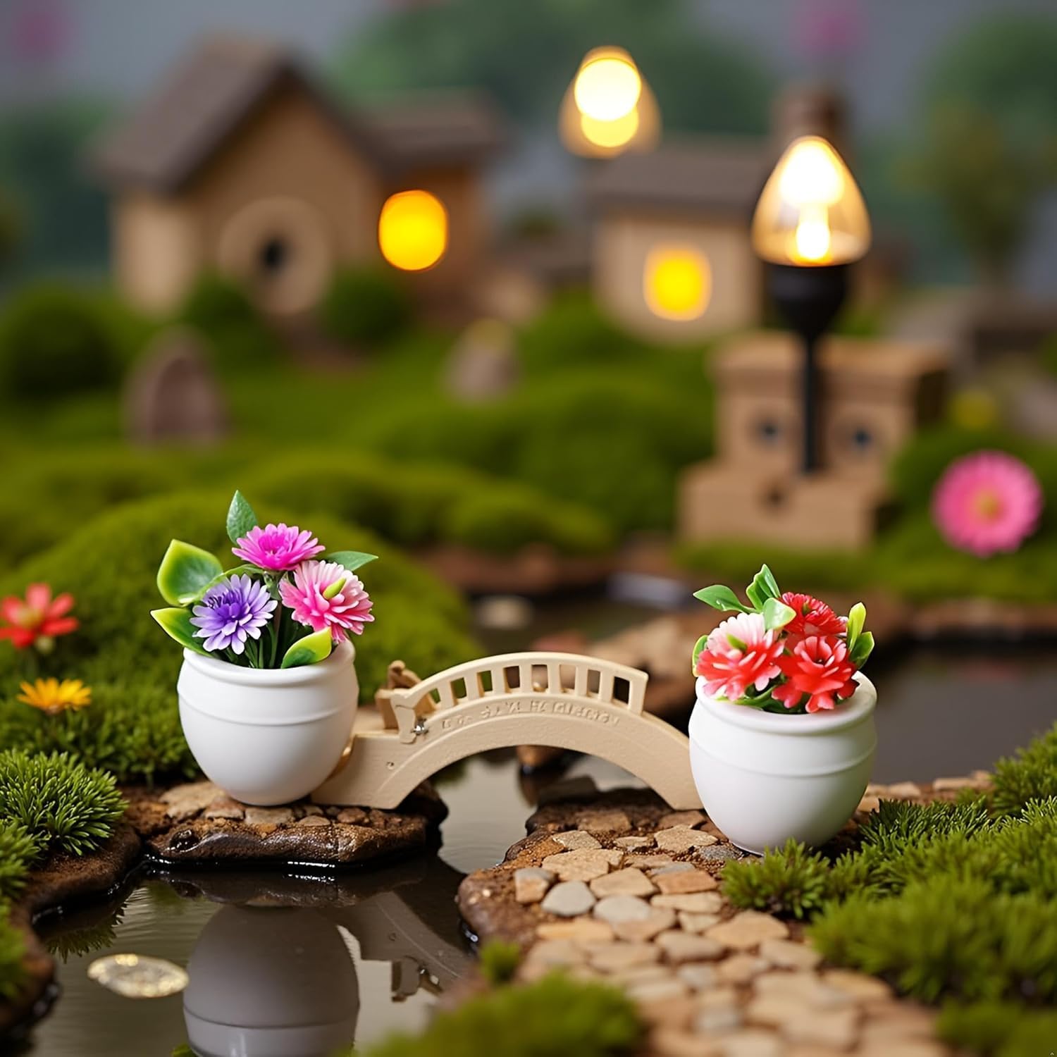5Pcs Dollhouse Plants, Dollhouse Flowers, Artificial Potted Plants, Fairy Garden Decor for Home, Office, Wedding Centerpiece Decoration
