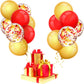 TecUnite 80 Pcs Red and Yellow Confetti Balloons 12 Inch for Wedding Event Party Arch Balloons Baby Shower Birthday Party Decorations Supplies