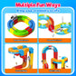 Electric Train Set for Kids, 110PCS 3D Racing Track Sets with Electric Train, Traffic Signs, STEM Train Toys Birthday Gifts for Boys and Girls Age 3+