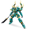 HIGH GODO Mech Robot Building Blocks Set for Adults, Cool Green Dragon Warrior Model Kit with Long Spear Toy Playset, 704 Pieces Collectible Mythical