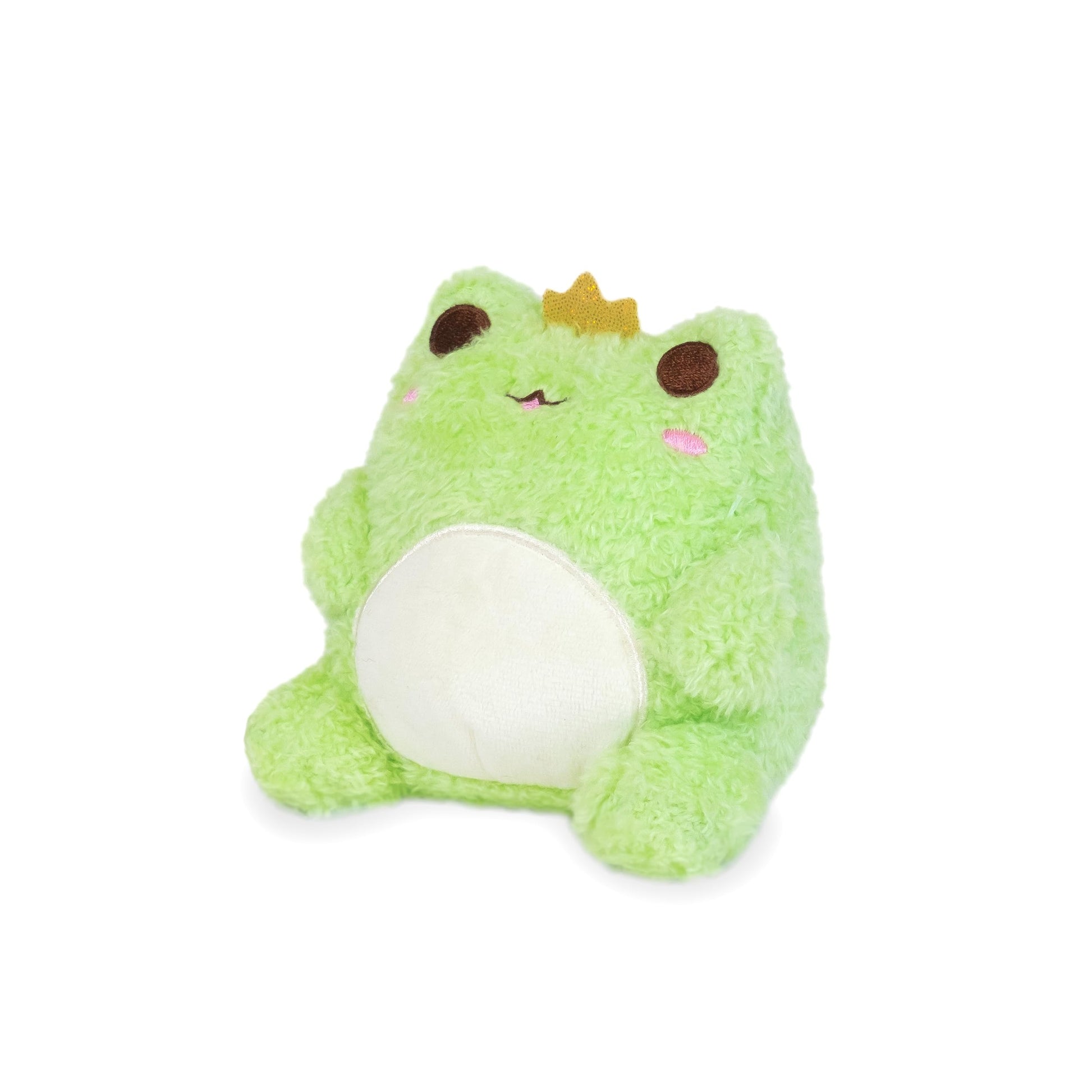 Cuddle Barn PlushGoals - Mini Wawa the Prince Clip Super Soft Cute Kawaii Frog Stuffed Animal Plush Toy Keychain Bag Charms, 4 inches