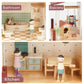 Lehoo Castle Wooden Dollhouse for Girls, Realistic Doll House with 5 Rooms & 38 Accessories, DIY Pretend Play Dream Dollhouse with Doll and Furniture