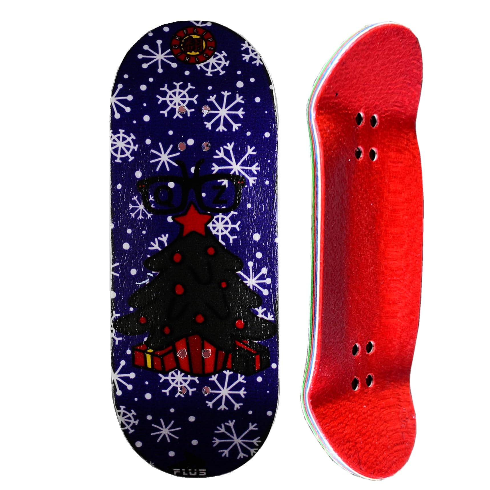 SOLDIER BAR Fingerboard Complete 6-Laye 35.5mm Deep Concace Handmade Maple Deck+ARK1 Truck+Ice Wheel(6-Layer Handmade Maple Deck(Christmas Tree)