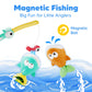 iPlay, iLearn Baby Fishing Bath Toy, Toddler Bathtub Magnetic Fishing Game W/Pole Net Fish Water Squirt Animal, Kid Shower Bathtime for Pool Play