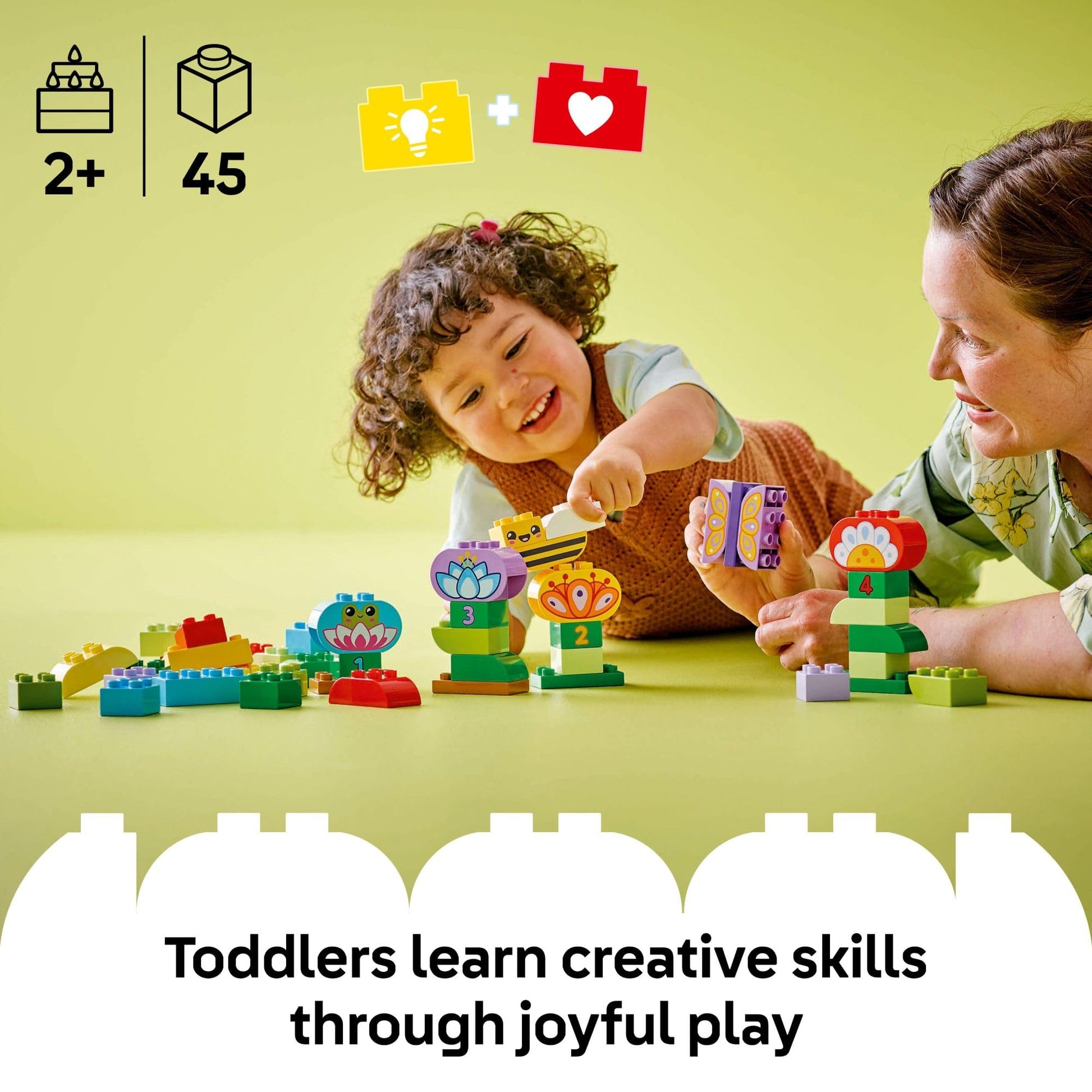 LEGO DUPLO Town Creative Garden & Flowers Building Toy Playset - Preschool Learning and Educational Flower Toy for Toddlers, Boys and Girls, Ages 2+