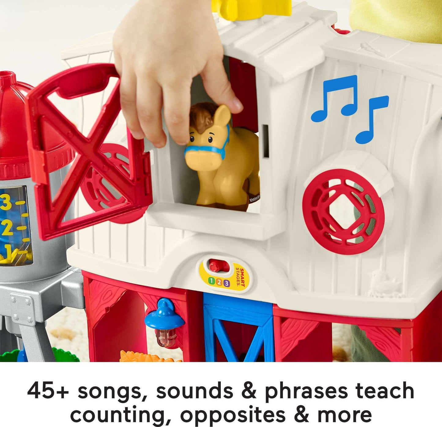 Fisher-Price Little People Caring for Animals Farm Electronic Interactive playset with Smart Stages Learning Songs for Toddlers Ages 1 and up (Amazon