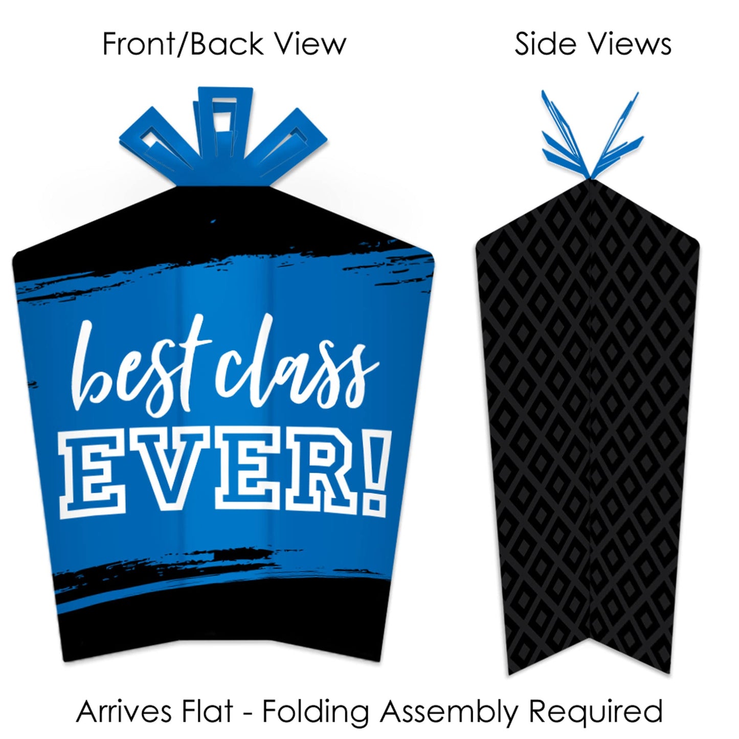 Big Dot of Happiness Reunited Blue - Table Decorations - Royal Blue School Class Reunion Party Fold and Flare Centerpieces - 10 Count
