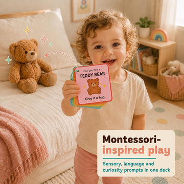 Tiny Mind Club Indoor Scavenger Hunt Cards for Toddlers Ages 3-5, Screen-Free Montessori Learning Game & Educational Flash Cards, At-Home Activity, 20