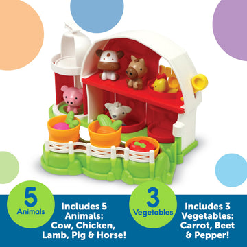 Learning Resources Peekaboo Learning Barnyard Playset - Farm Animal Toys, Montessori Toddler Toys, Imaginative and Fine Motor Skills, Counting Skills
