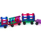 Playmags Magnetic Tiles Train Car Set for Kids - 55pcs Magnet Building Blocks Accessory Set with 4 Cars - Durable Creative STEM Learning Toys
