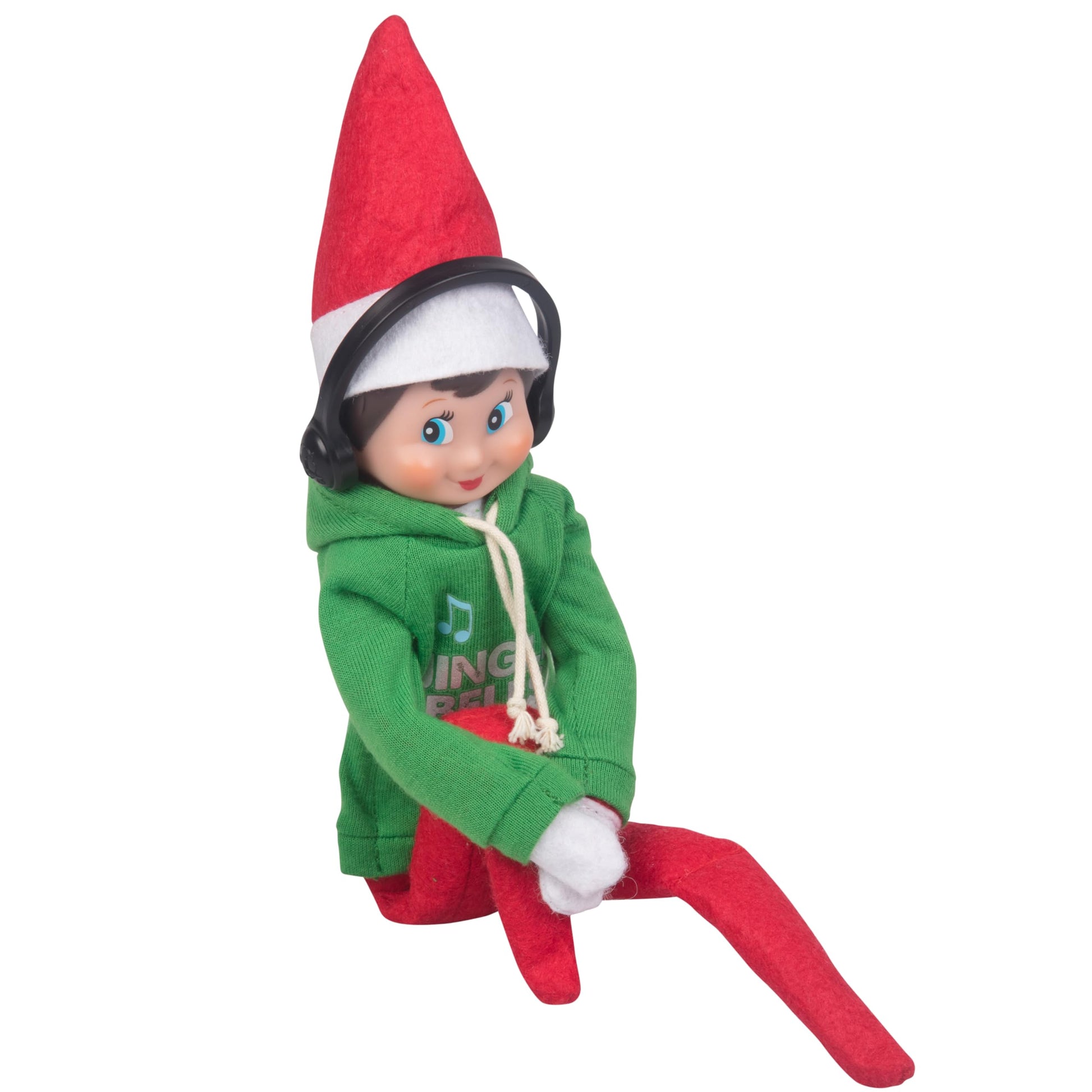 Elf On The Shelf Boy with Jingle Jam Hoodie Set - Blue Eyed Boy Elf Doll with Book and Hoodie with DJ Headphones - Customize Your Elf with Unique DJ