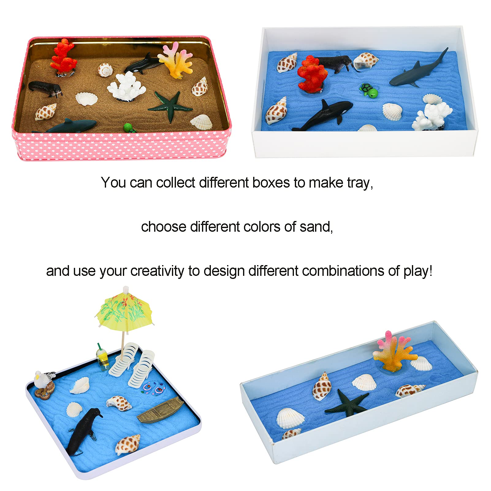 Beach Zen Garden Accessories Kit - Desktop Beach Fairy Garden Kit Sandbox Decor Tools Bamboo Rake Ornament Decoration Office Stress Relief Toys