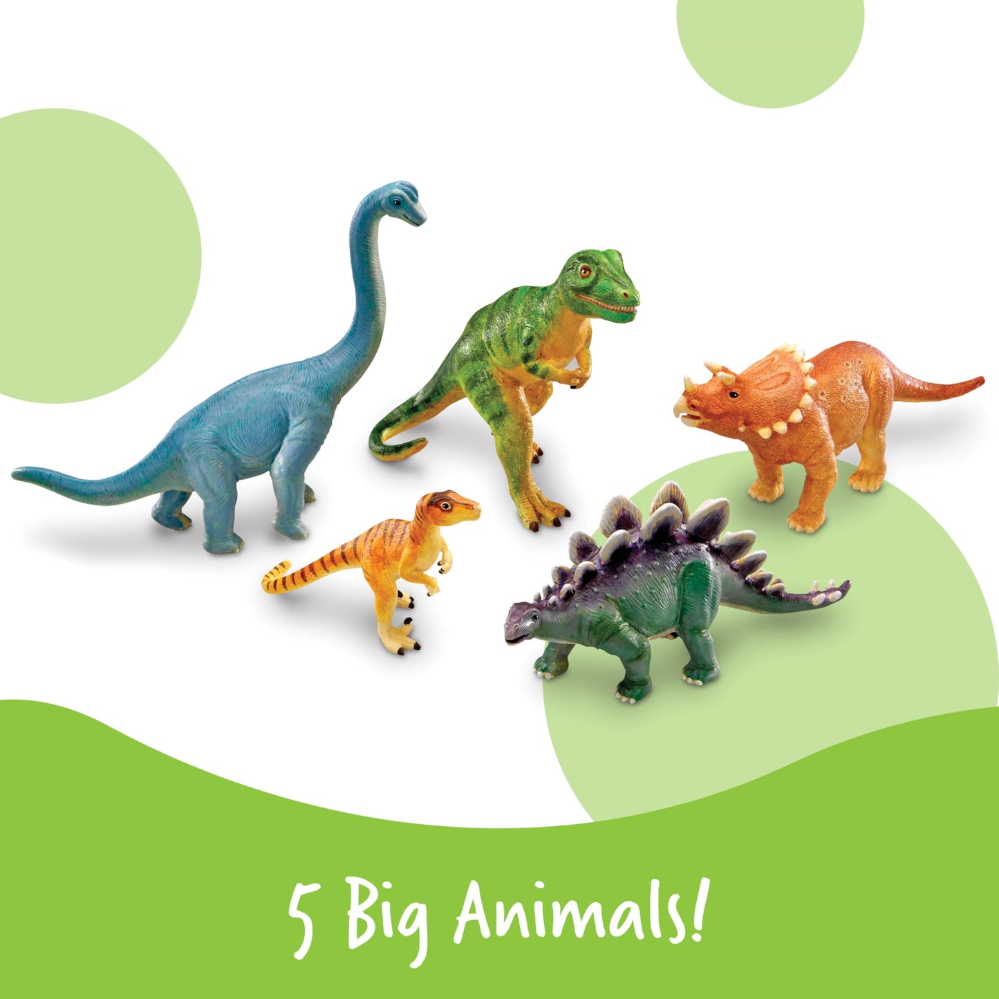 Learning Resources Jumbo Dinosaurs Set 1 - Kids Dinosaur Toys, Large Dinosaur Figures, Figurines for Kids, Toddler Animal Figurines, Dino Bath Toys
