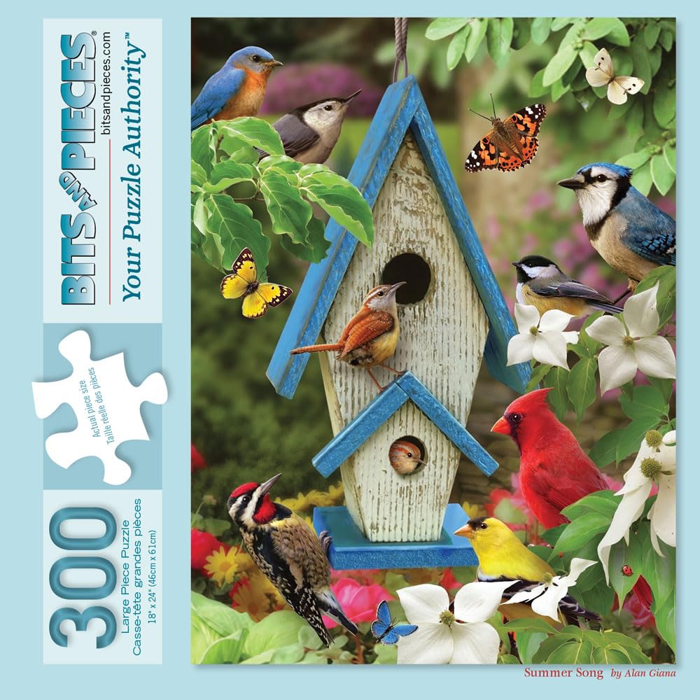 Bits and Pieces 300 Piece Jigsaw Puzzles for Adults, Summer Song, 18x24