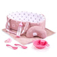 Enjoyin 8 Pcs Baby Doll Accessories Set Includes Feeding Bottle, Pacifier, Blanket, Pillow, Tablewares and Bassinet Carrier for 9'' to 12'' Dolls