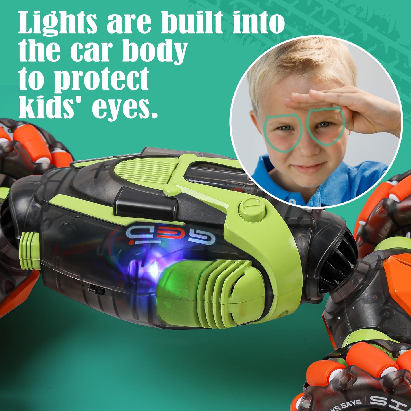 FUNiOi Gesture Sensing RC Stunt Car - Remote & Hand-Controlled Drift Toy for Kids Ages 5-7 6-8 9 10 11 12 Year Old, 4WD, Double-Sided Driving