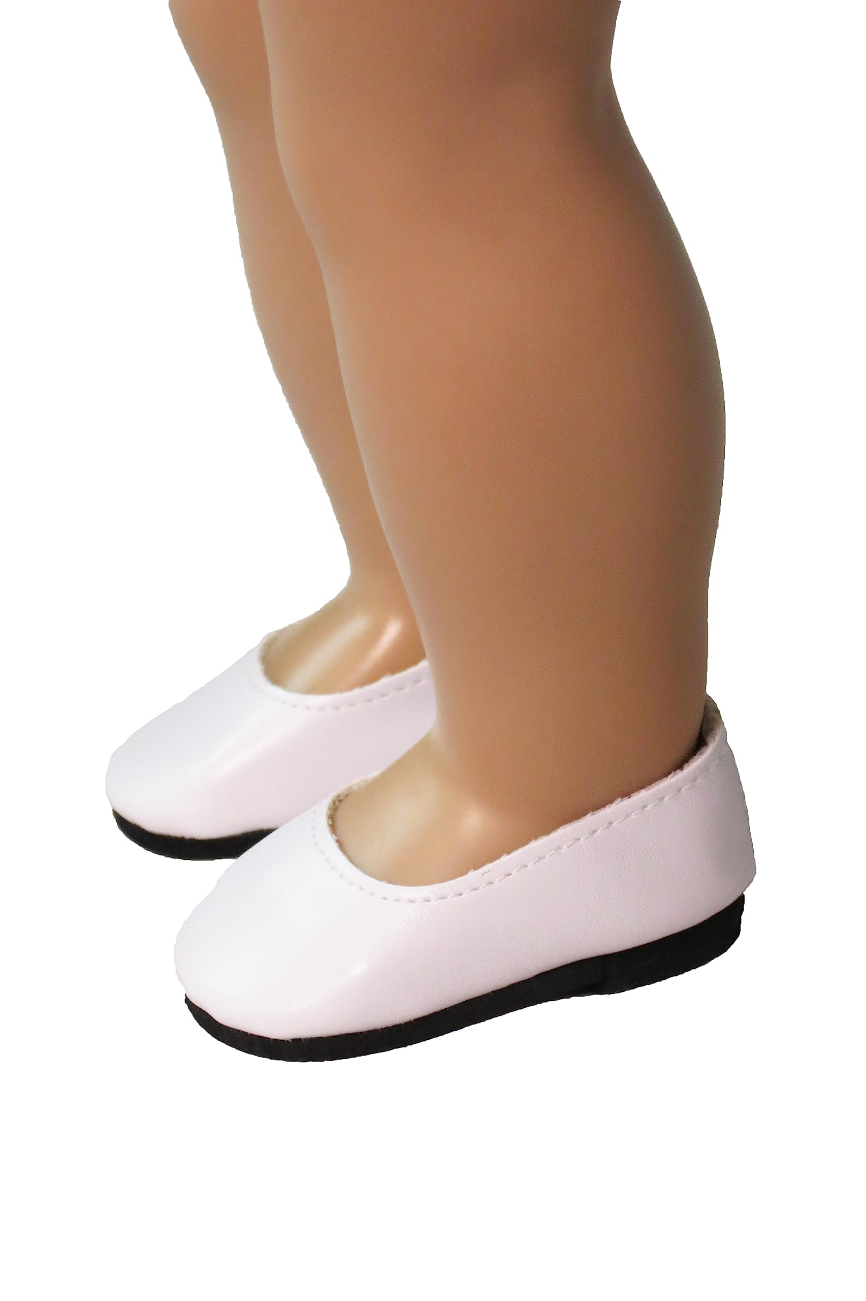 American Fashion World Red, White, and Black Flats for 18-Inch Dolls | 3 Pack | Premium Quality & Trendy Design | Dolls Shoes | Shoe Fashion for Dolls