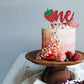 Red Glitter Strawberry One Cake Topper, Berry 1st Birthday/A Sweet Little Berry is on the Way, StrawberryThemed Baby's 1st Birthday Baby Shower Party