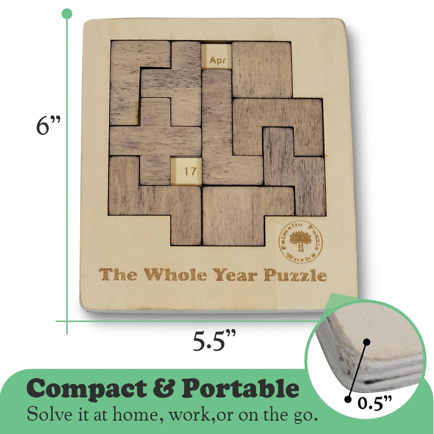 Palmetto Puzzle Works The Whole Year Puzzle - Wooden Puzzles for Teen' & Adults, Educational Games for Families & Gift Ideas for Classroom Games