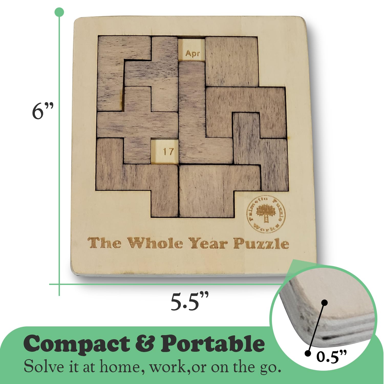 Palmetto Puzzle Works The Whole Year Puzzle - Wooden Puzzles for Teen' & Adults, Educational Games for Families & Gift Ideas for Classroom Games