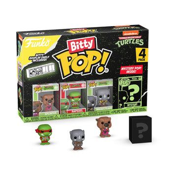 Funko Bitty POP! Teenage Mutant Ninja Turtles (TMNT) - Splinter, 4-Pack - Splinter, Raphael, Rocksteady and A Surprise Mystery Mini Figure - 0.9 Inch