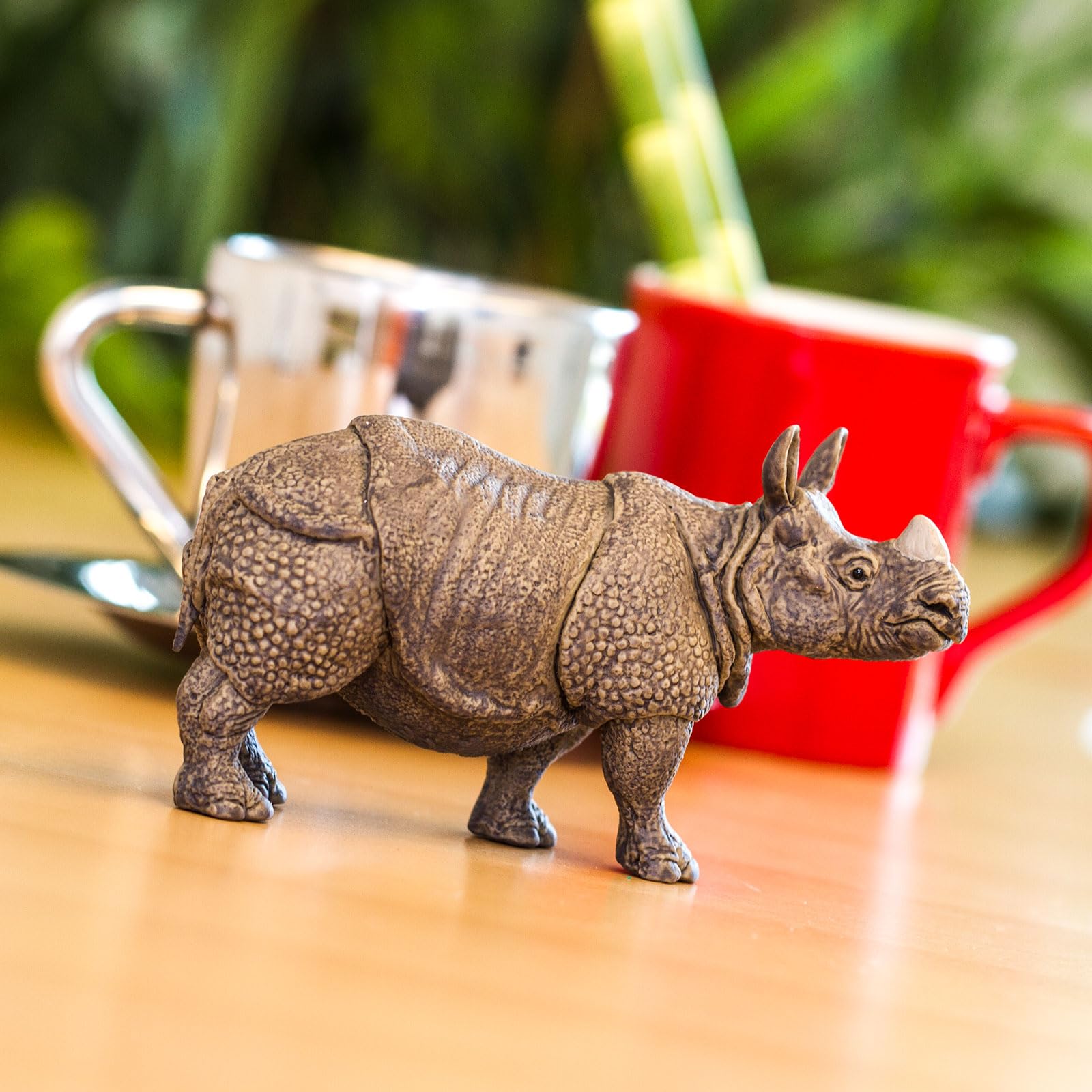 Safari Ltd. Indian Rhino Figurine - Realistic 5" Rhinoceros Figure - Educational Toy for Boys, Girls, and Kids Ages 3+