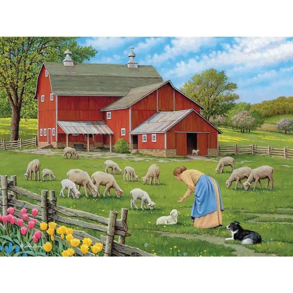 Bits and Pieces - 500 Piece Jigsaw Puzzle for Adults - 18" x 24" - Hello Sweetie - 500 pc Countryside Sheep Jigsaw by John Sloane