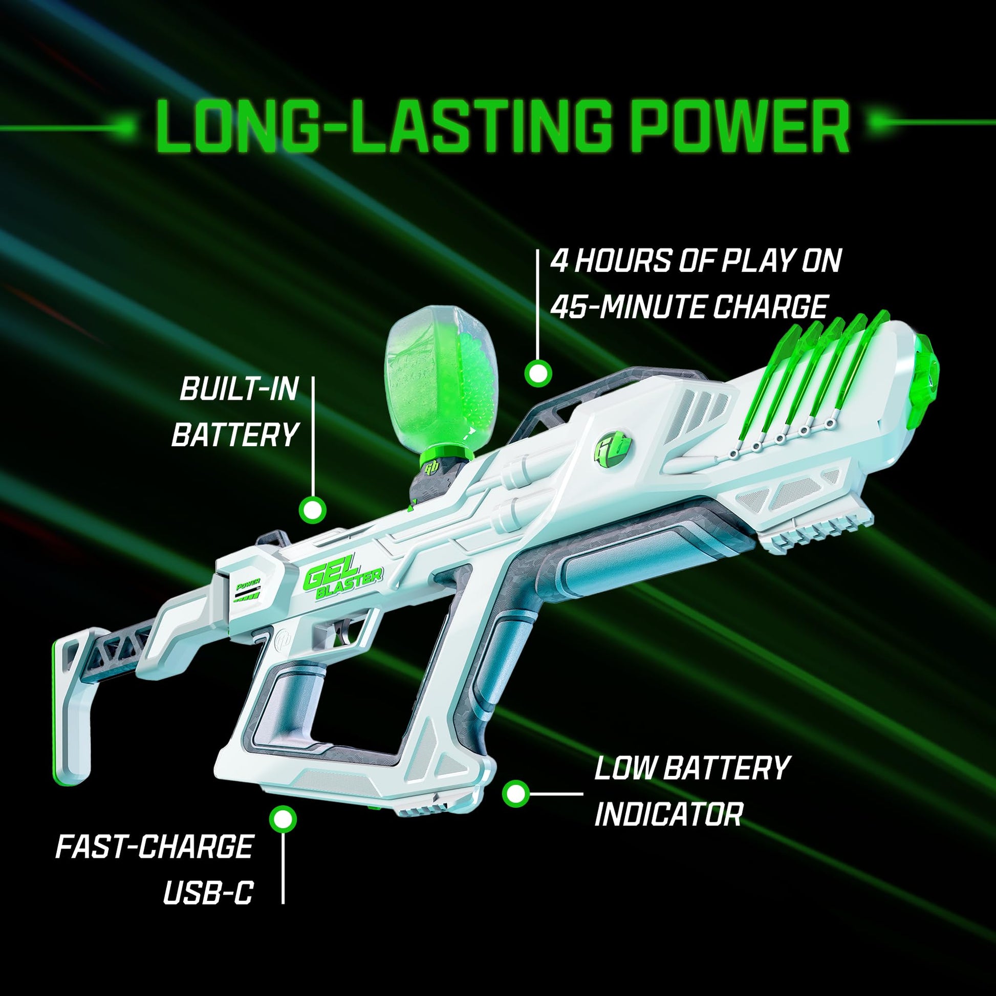 The Original Supersized Gel Blaster Surge XL - Splat Ball Gun 150+ Foot Range - Toy Gel Blasters - Semi, Full-Auto, Triple Burst Modes - Outdoor Games