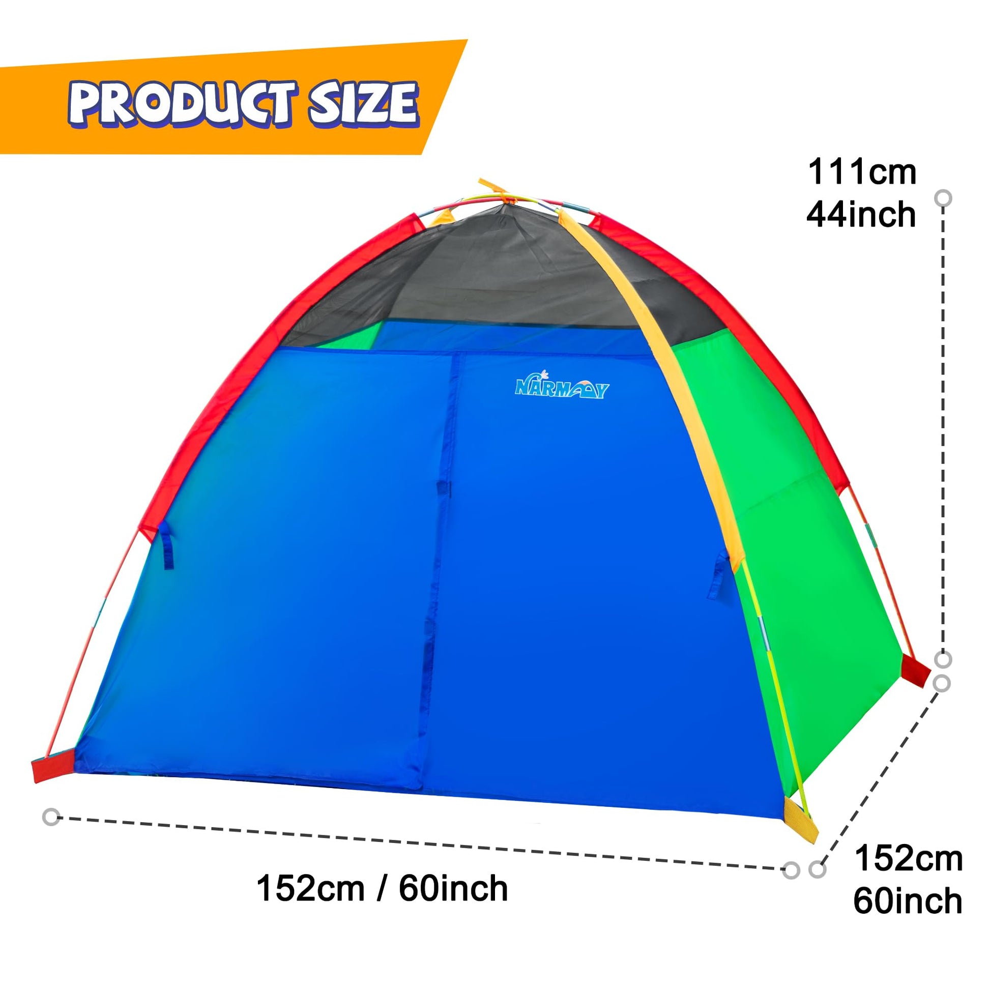NARMAY® Play Tent Easy Fun Dome Tent for Kids Indoor/Outdoor Fun - 60 x 60 x 44 inch