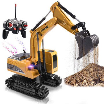 Remote Control Excavator, Beach Excavator Sand Toy Gift for Boys Age 3-7