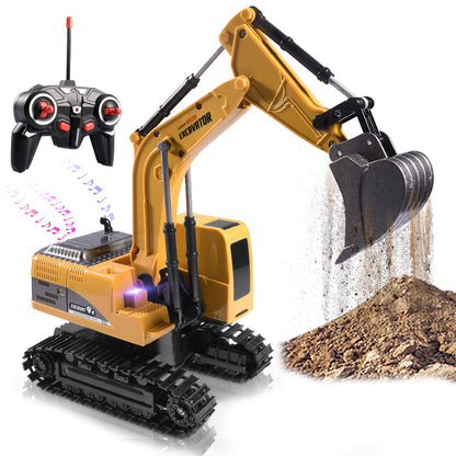 Remote Control Excavator, Beach Excavator Sand Toy Gift for Boys Age 3-7