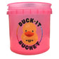 Duck Bucket Sticker | 7" Inch Round Sticker | Add to You Bucket of Duck Duck Tags and Rubber Ducks | Clear Background Rubber Duck Design