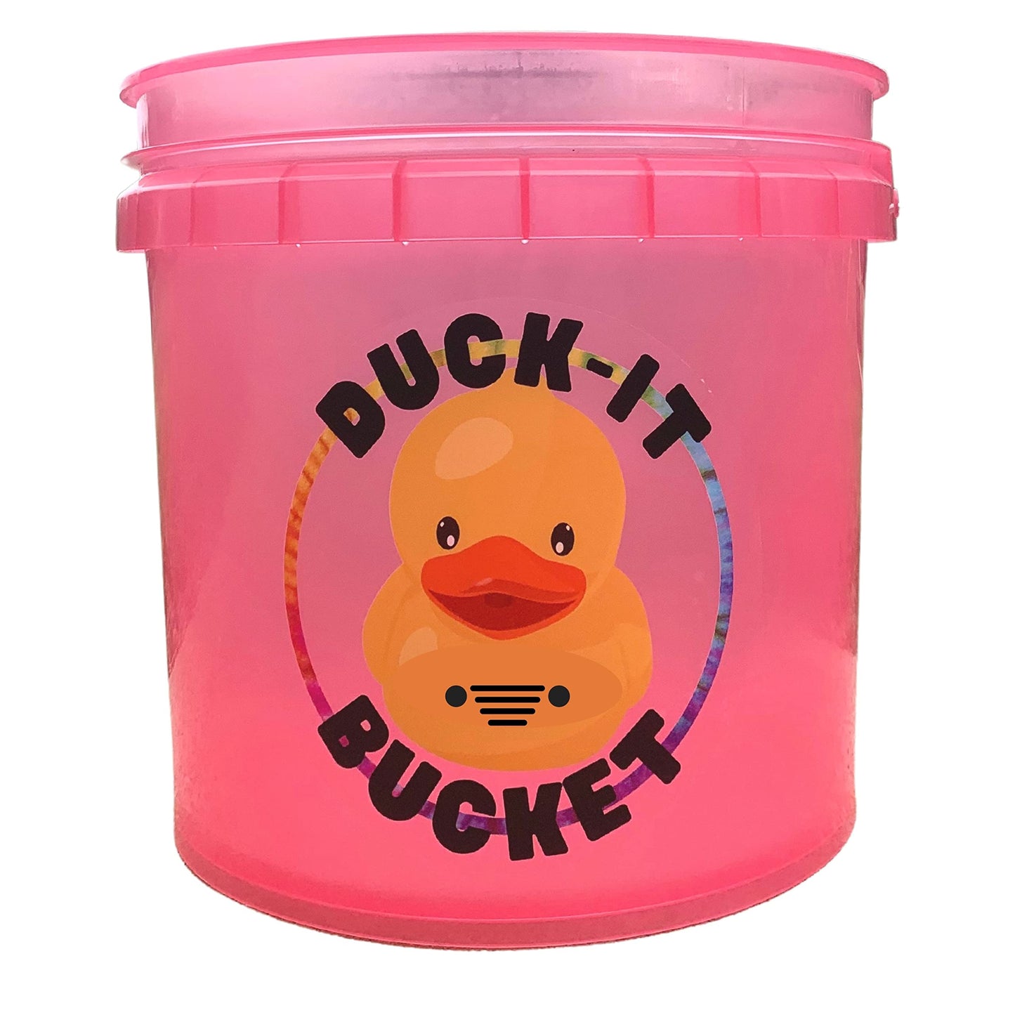 Duck Bucket Sticker | 7" Inch Round Sticker | Add to You Bucket of Duck Duck Tags and Rubber Ducks | Clear Background Rubber Duck Design