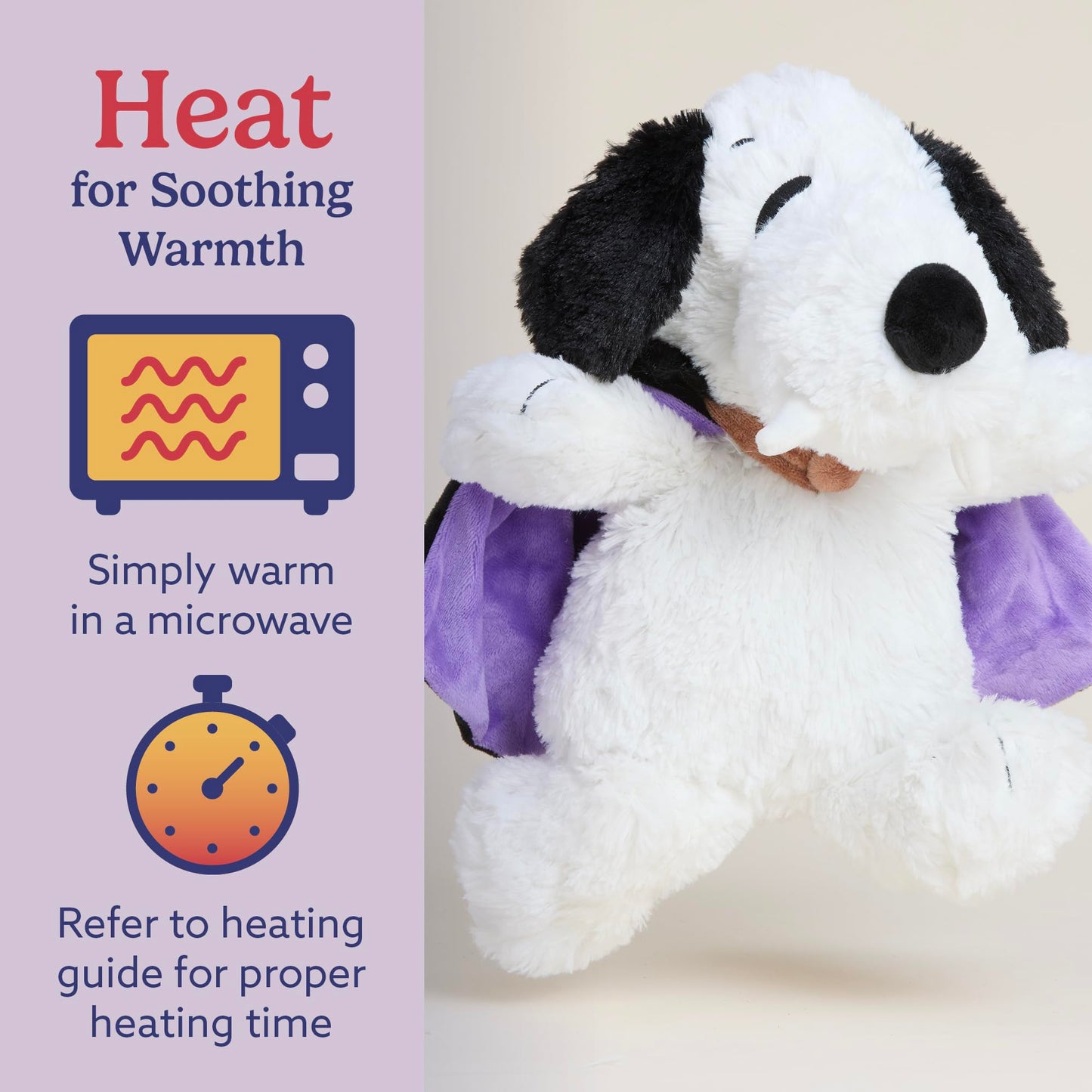 warmies Microwavable & Weighted Stuffed Animals, Boo Crew Snoopy - Heated Stuffed Animal Plushie - Halloween Themed Cute Soft Plush Toys for Adults