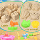Collapsible Beach Sand Toys for Kids Toddlers with Sand Bucket, Marine Animal Molds, Castle Building Molds, Shovels, Storage Mesh Bag, Travel Sand